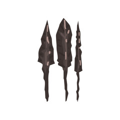 Ancient Stone Spears, Arrowheads, Archaeological Artifacts Vector Illustration