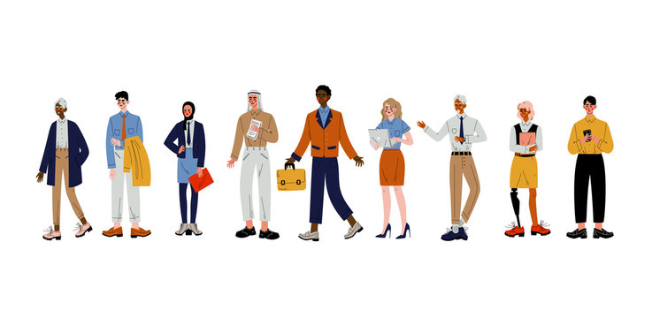 Business People Set, Group of Office Employees, Entrepreneurs or Managers Characters Vector Illustration