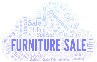 Furniture Sale Word Cloud. Wordcloud Made With Text.