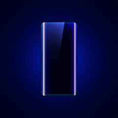 Smartphone on dark blue background.
