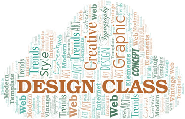 Design Class word cloud. Wordcloud made with text only.