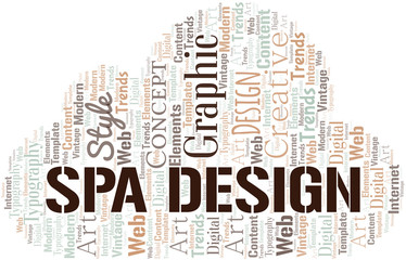 Obraz premium Spa Design word cloud. Wordcloud made with text only.
