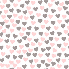 Background with different colored confetti hearts for valentine time. Seamless pattern