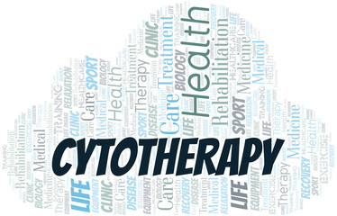 Cytotherapy word cloud. Wordcloud made with text only.