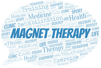 Magnet Therapy word cloud. Wordcloud made with text only.