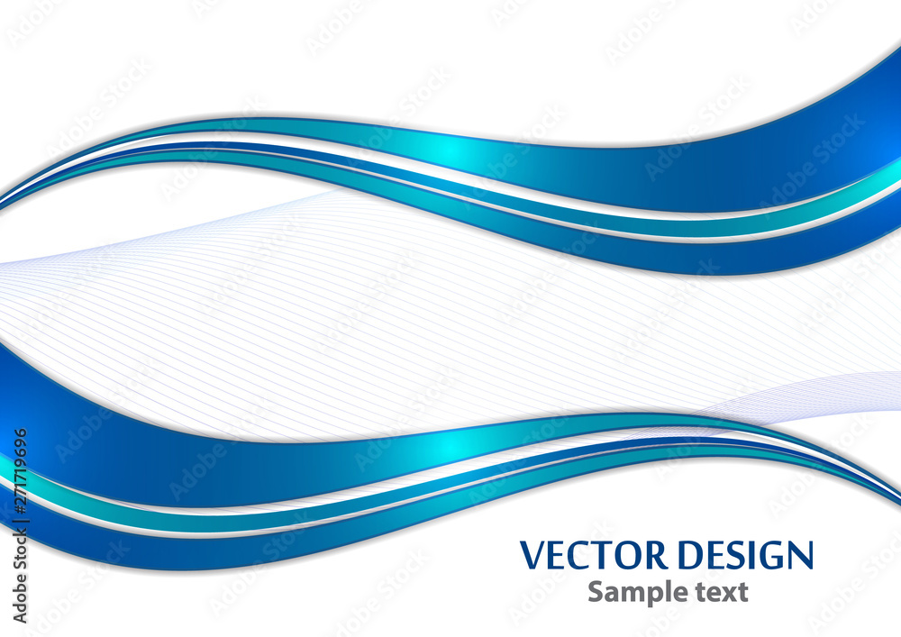 Poster abstract curved wavy lines with shadow, smooth stripe. colorful shiny waves with lines created with 