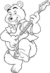Bear plays guitar