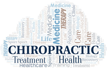 Chiropractic word cloud. Wordcloud made with text only.