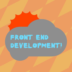 Text sign showing Front End Development. Conceptual photo Altering data to graphical interface for user to view Sun Hiding Shining Behind Blank Fluffy Color Cloud photo for Poster Ads