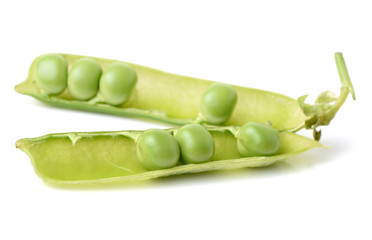 Fresh peas isolated on white background 