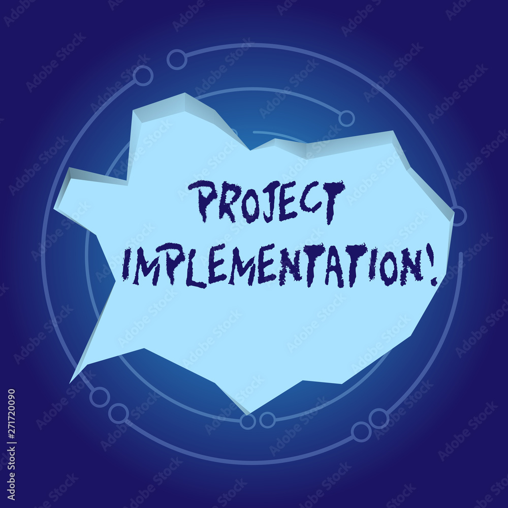 Poster text sign showing project implementation. business photo showcasing phase where visions and plans be