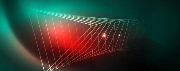Shiny glowing design background, neon style lines, technology concept, vector