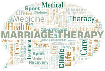 Marriage Therapy word cloud. Wordcloud made with text only.