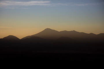 sunset in mountains