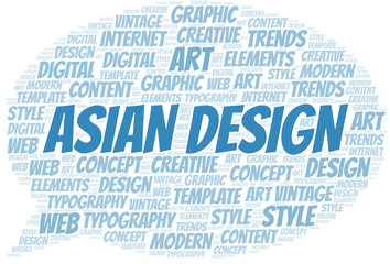 Asian Design word cloud. Wordcloud made with text only.