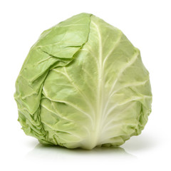 Cut cabbage on white background
