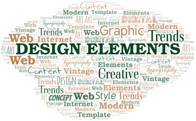 Design Elements word cloud. Wordcloud made with text only.