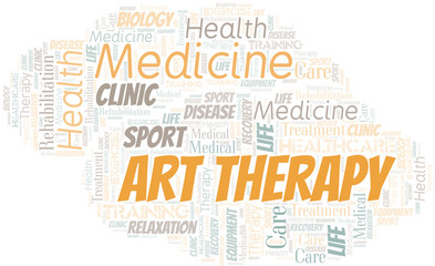 Obraz premium Art Therapy word cloud. Wordcloud made with text only.