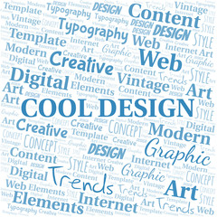 Cool Design word cloud. Wordcloud made with text only.