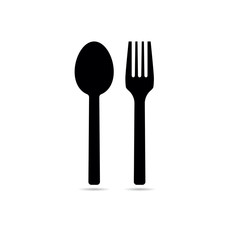 spoon and fork icon vector