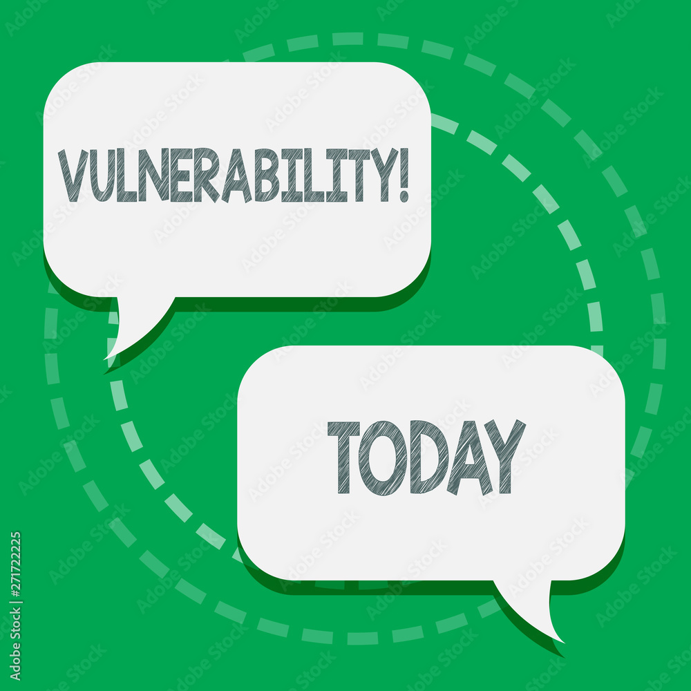 Poster word writing text vulnerability. business photo showcasing information susceptibility systems bug ex