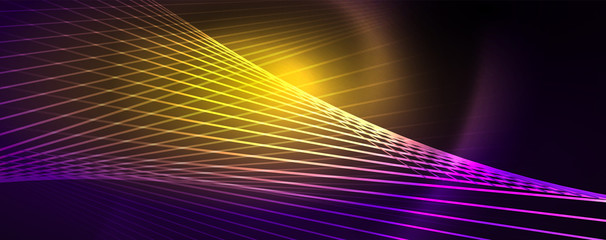 Color light with lines, outer space background, bright rays