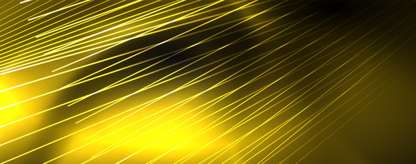 Shiny color neon light with lines, abstract wallpaper, shiny motion, magic space light. Techno abstract background