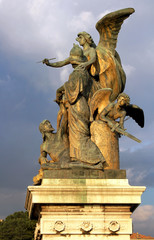 Rome. Statue of angels from National Monument to Victor Emmanuel