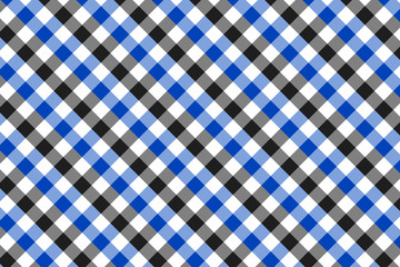 Blue and Grey Gingham pattern. Texture from rhombus/squares for - plaid, tablecloths, clothes, shirts, dresses, paper, bedding, blankets, quilts and other textile products. Vector illustration EPS 10