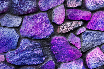 Fragment of a wall from a chipped blue and lilac stone