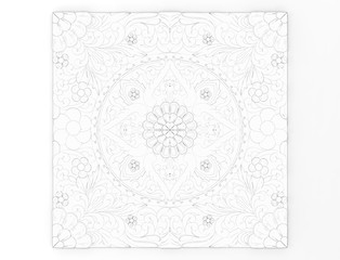 3D rendering of a floral decorative ornament background texture