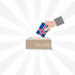 Iceland Elections Vote Box Vector 