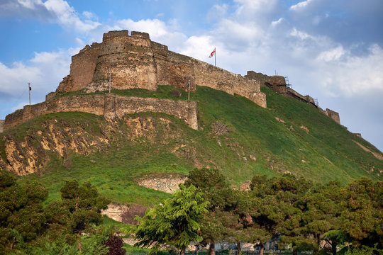 Medieval fortress and church in Goryje, Georgia.