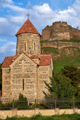 Medieval fortress and church in Goryje, Georgia.