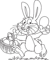 Easter bunny with egg basket