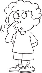kid picks his nose
