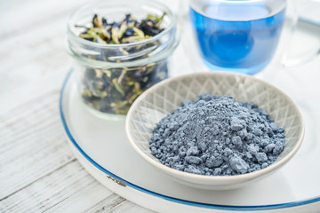 Blue matcha powder