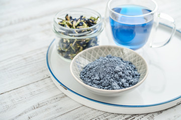 Blue matcha powder