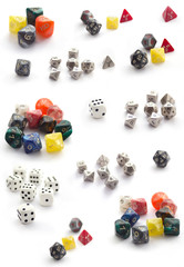 Collection of dices isolated on white