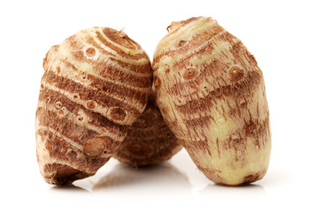 Taro on white background