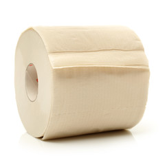 toilet paper isolated on white background 