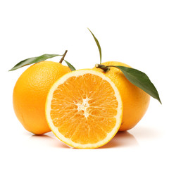 Orange fruit on the white background