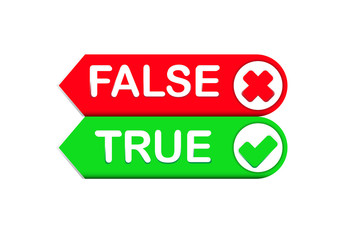 True or false buttons vector background