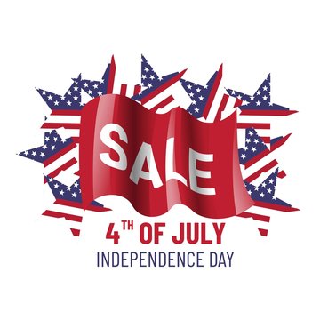Independence day sale banner template design. 4th of july.