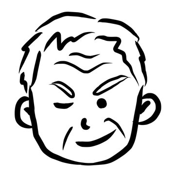 recommend clip art: 顔アイコン　男性　おじいさん　筆　表情