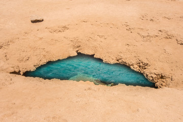 Desert mountains great crack formations earth red sea bay.