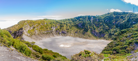 Panoramic view to the Crater of Diego de La Haya at Irazu Volcano National Park in Costa Rica