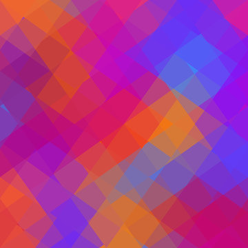 Magenta background. Geometric abstract pattern in low poly style. Effect of a glass. Vector image.