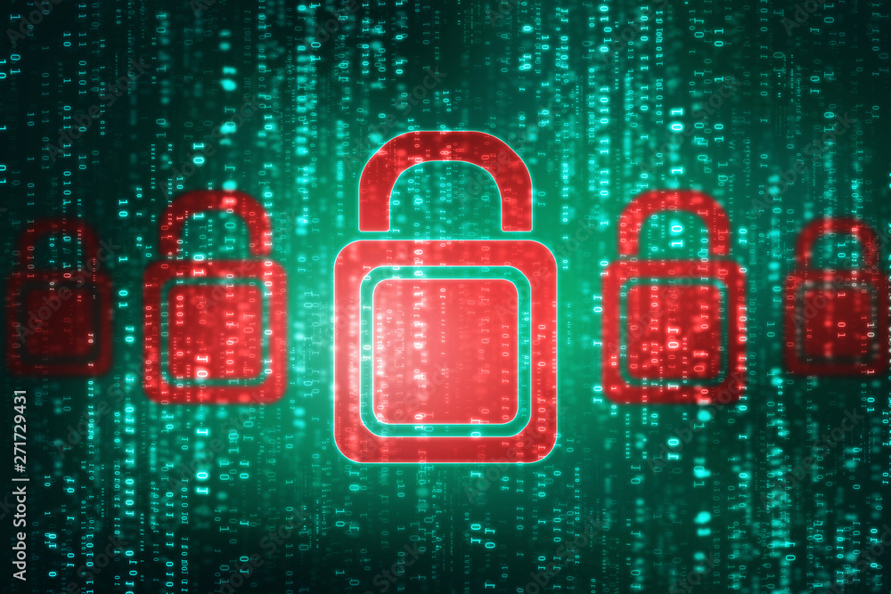 Poster secure digital space. virtual confidential, programming protection.