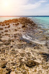 Red Sea desert rock coast landscape in Egypt.
